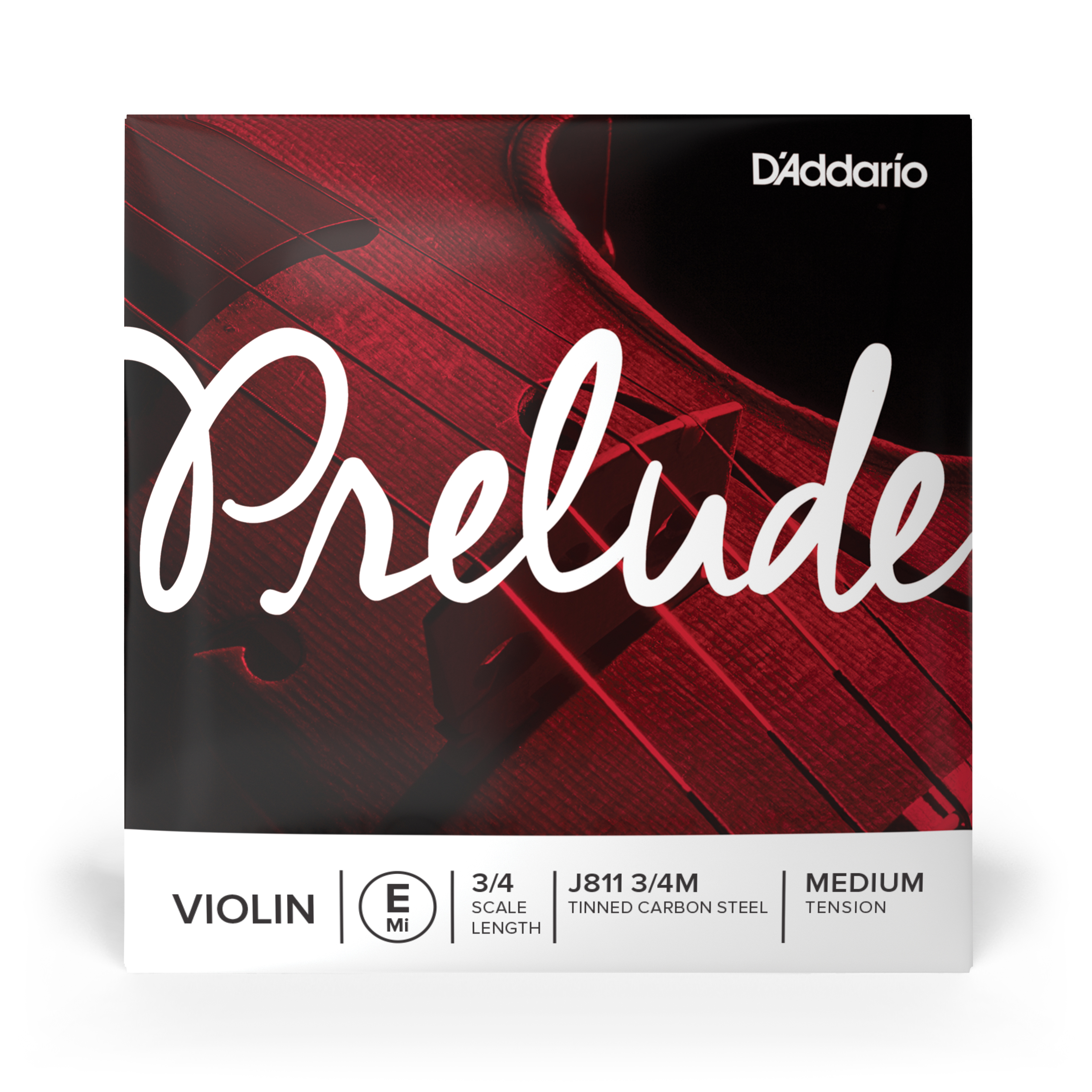 Daddario orchestral it J811 3/4m corda singola mi d'addario prelude per violino, scala 3/4, tensione media